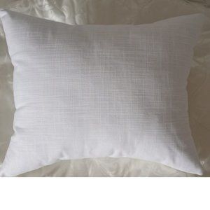 White Accent Pillow - Handcrafted - High Quality Cotton - 11'x9.5" - Made in USA